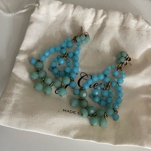 Blue green jcrew drop earrings
